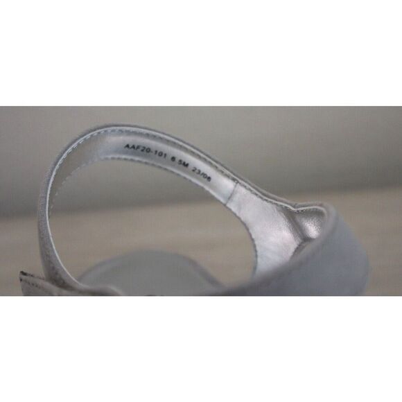 David Tate AAF20-101 Women's Sz 6.5M Silver Nova Suede Rain Heeled Sandals - Picture 10 of 11